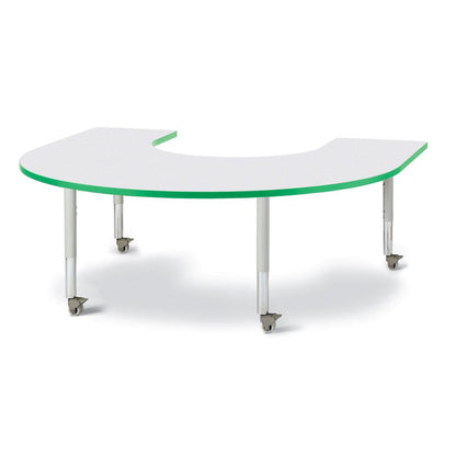 Horseshoe Activity Table - 66" X 60", Mobile - Gray/Purple/Gray