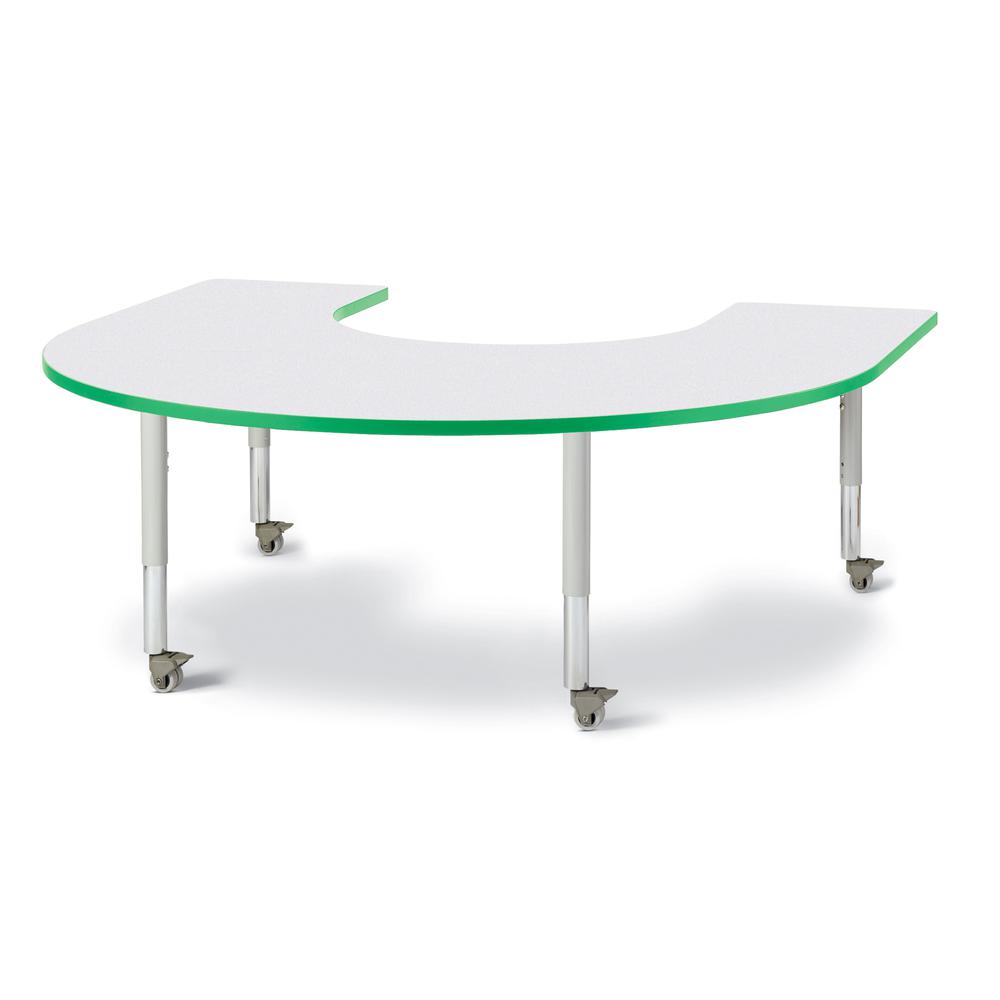 Horseshoe Activity Table - 66" X 60", Mobile - Gray/Purple/Gray