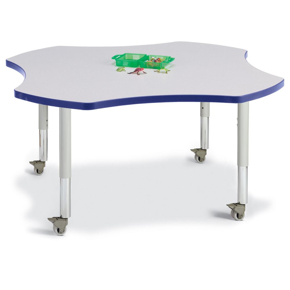 Four Leaf Activity Table - 48", Mobile - Gray/Blue/Gray