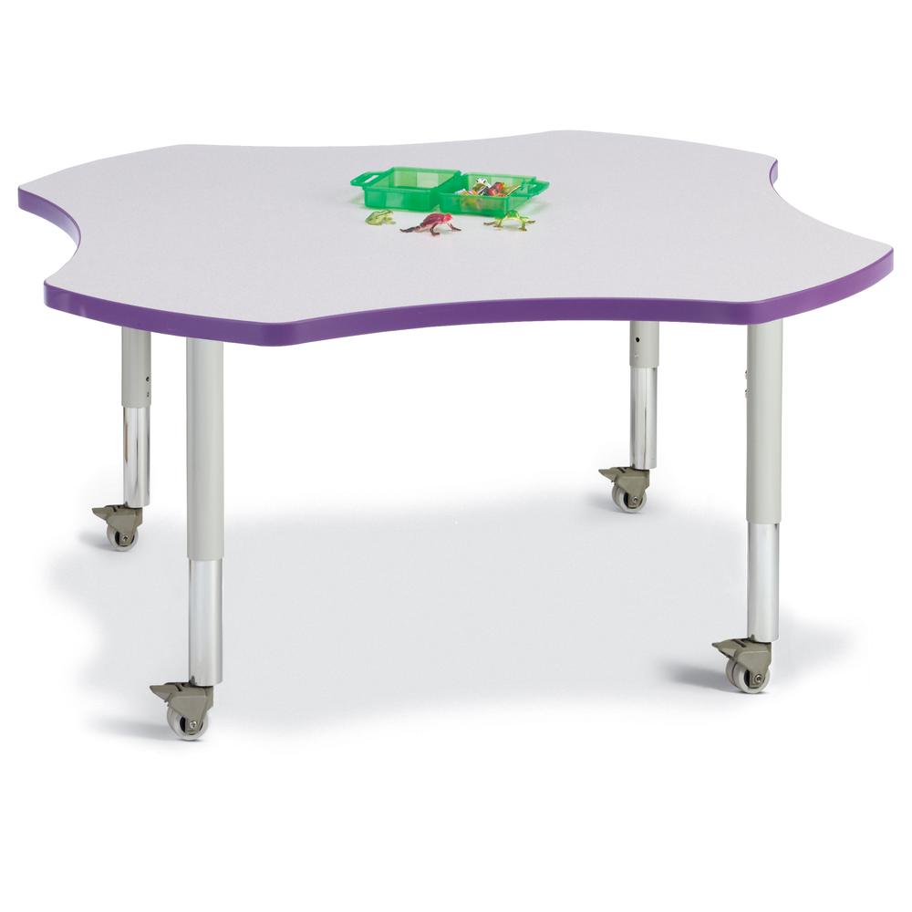 Four Leaf Activity Table - 48", Mobile - Gray/Purple/Gray