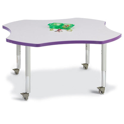 Four Leaf Activity Table - 48", Mobile - Gray/Purple/Gray