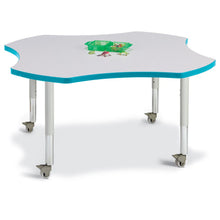 Four Leaf Activity Table - 48", Mobile - Gray/Teal/Gray