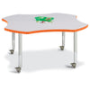 Four Leaf Activity Table - 48", Mobile - Gray/Orange/Gray