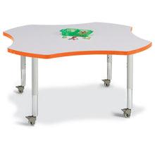 Four Leaf Activity Table - 48", Mobile - Gray/Orange/Gray
