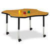 Four Leaf Activity Table - 48", Mobile - Oak/Black/Black