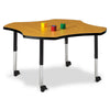 Four Leaf Activity Table - 48", Mobile - Oak/Black/Black