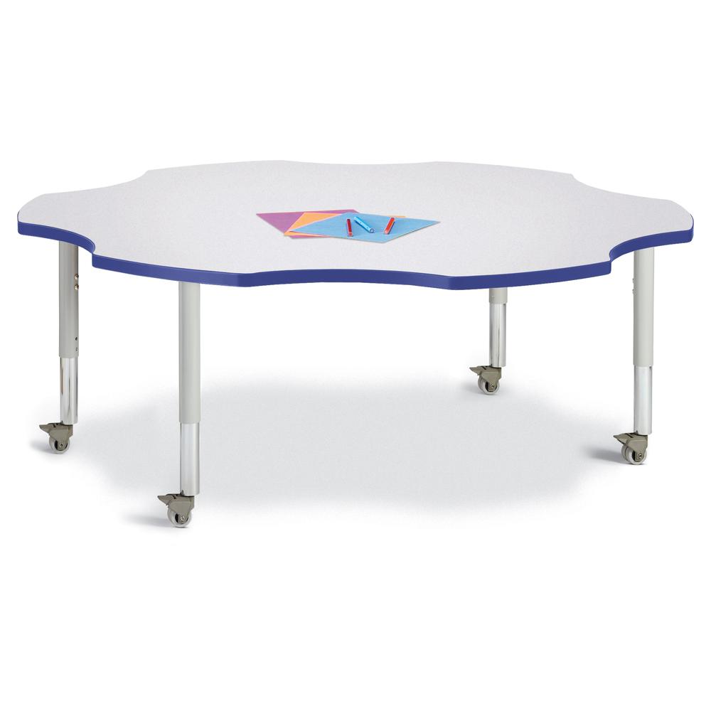 Six Leaf Activity Table - 60", Mobile - Gray/Blue/Gray