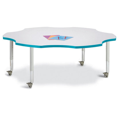 Six Leaf Activity Table - 60", Mobile - Gray/Purple/Gray