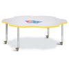 Six Leaf Activity Table - 60", Mobile - Gray/Yellow/Gray