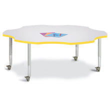 Six Leaf Activity Table - 60", Mobile - Gray/Yellow/Gray