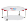 Six Leaf Activity Table - 60", Mobile - Gray/Red/Gray