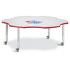 Six Leaf Activity Table - 60", Mobile - Gray/Red/Gray