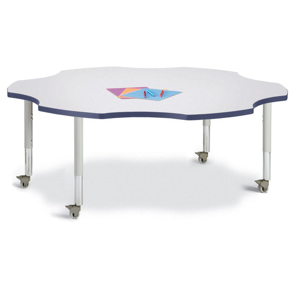 Six Leaf Activity Table - 60", Mobile - Gray/Navy/Gray