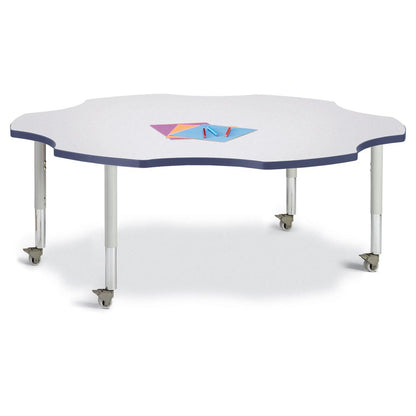 Six Leaf Activity Table - 60", Mobile - Gray/Navy/Gray