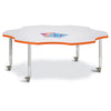 Six Leaf Activity Table - 60", Mobile - Gray/Orange/Gray