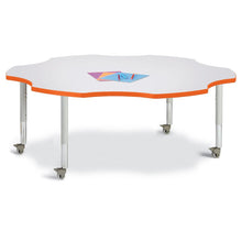 Six Leaf Activity Table - 60", Mobile - Gray/Orange/Gray