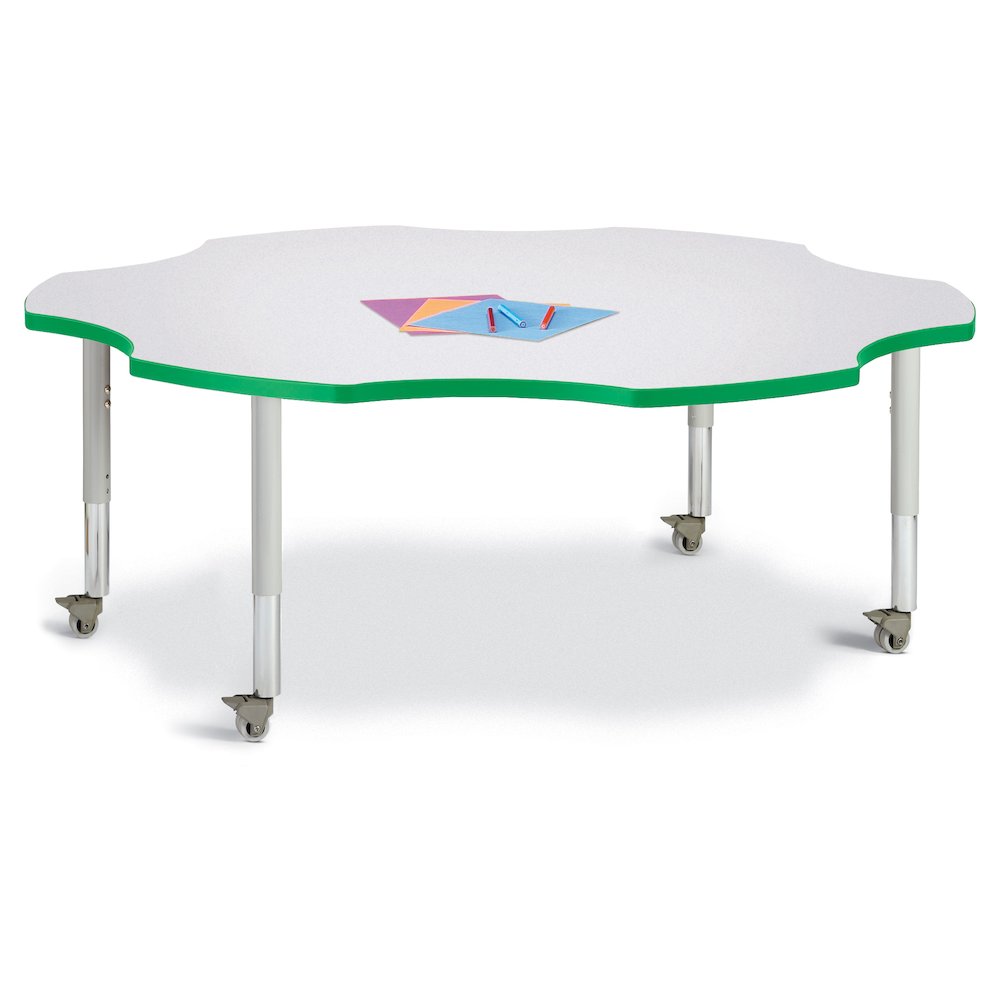 Six Leaf Activity Table - 60", Mobile - Gray/Purple/Gray