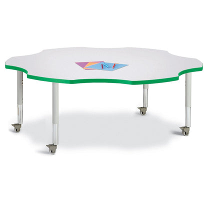 Six Leaf Activity Table - 60", Mobile - Gray/Purple/Gray