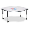 Six Leaf Activity Table - 60", Mobile - Gray/Black/Black