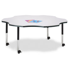 Six Leaf Activity Table - 60", Mobile - Gray/Black/Black