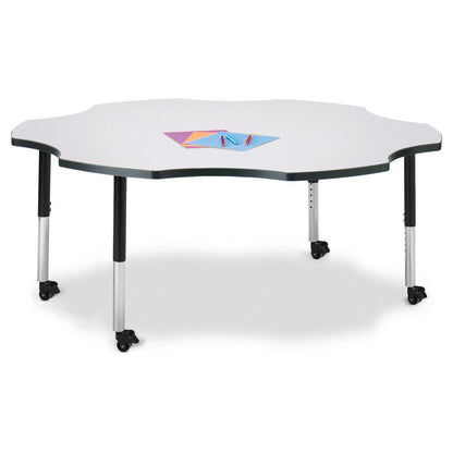Six Leaf Activity Table - 60", Mobile - Gray/Black/Black