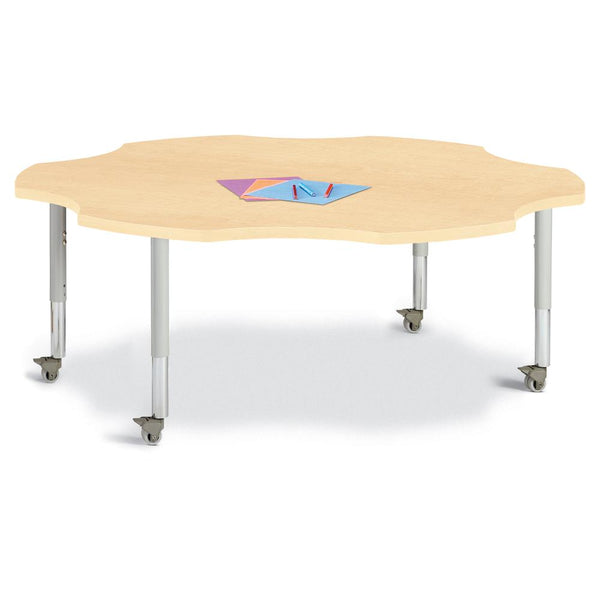 Six Leaf Activity Table - 60", Mobile - Maple/Maple/Gray