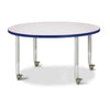 Round Activity Table - 42" Diameter, Mobile - Gray/Blue/Gray