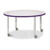 Round Activity Table - 42" Diameter, Mobile - Gray/Purple/Gray