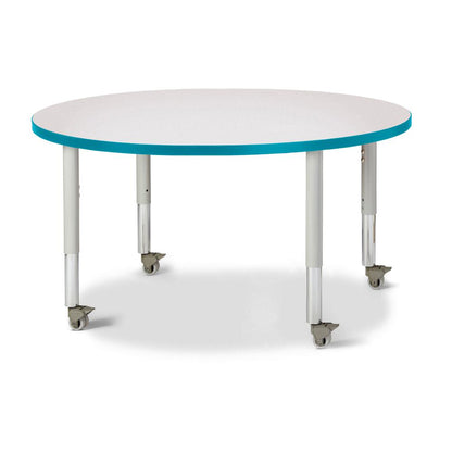 Round Activity Table - 42" Diameter, Mobile - Gray/Purple/Gray