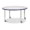 Round Activity Table - 42" Diameter, Mobile - Gray/Navy/Gray