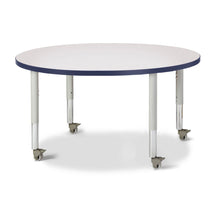 Round Activity Table - 42" Diameter, Mobile - Gray/Navy/Gray