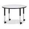 Round Activity Table - 42" Diameter, Mobile - Gray/Black/Black