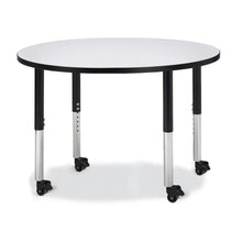 Round Activity Table - 42" Diameter, Mobile - Gray/Black/Black