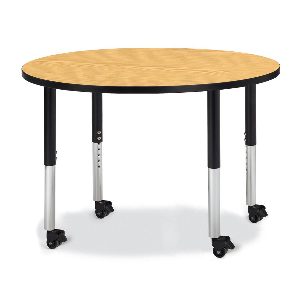 Round Activity Table - 42" Diameter, Mobile - Gray/Purple/Gray