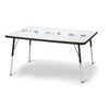Berries® Rectangle Dry Erase Table - 48" x 30", A-height - Write-n-Wipe/Black/Black