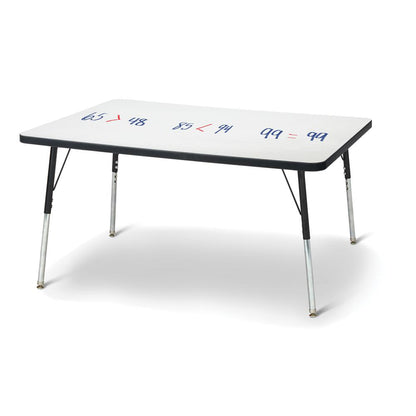 Berries® Rectangle Dry Erase Table - 48" x 30", A-height - Write-n-Wipe/Black/Black