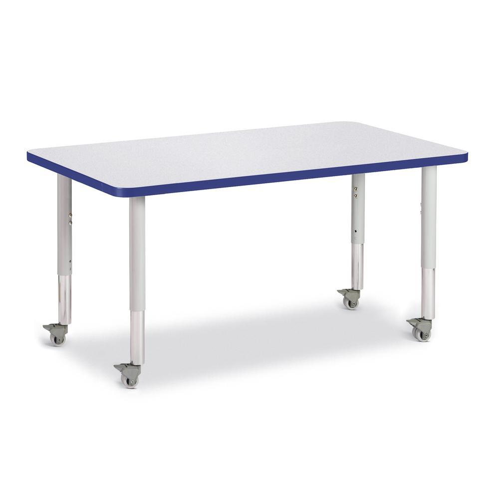 Rectangle Activity Table - 30" X 48", Mobile - Gray/Blue/Gray