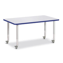 Rectangle Activity Table - 30" X 48", Mobile - Gray/Blue/Gray