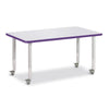 Rectangle Activity Table - 30" X 48", Mobile - Gray/Purple/Gray