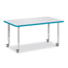 Rectangle Activity Table - 30" X 48", Mobile - Gray/Teal/Gray