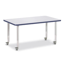 Rectangle Activity Table - 30" X 48", Mobile - Gray/Navy/Gray