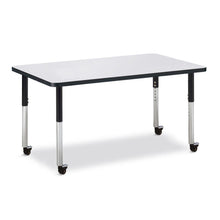 Rectangle Activity Table - 30" X 48", Mobile - Gray/Black/Black