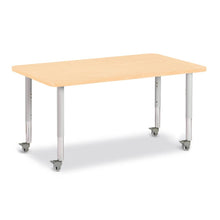 Rectangle Activity Table - 30" X 48", Mobile - Maple/Maple/Gray