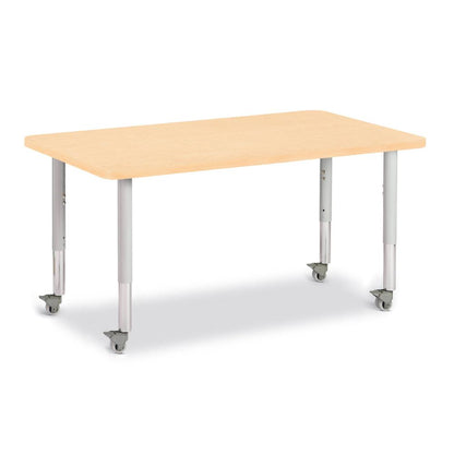 Rectangle Activity Table - 30" X 48", Mobile - Maple/Maple/Gray