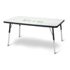 Berries® Rectangle Dry Erase Table - 36" x 24", A-height - Write-n-Wipe/Black/Black