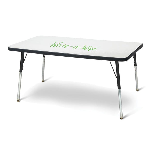 Berries® Rectangle Dry Erase Table - 36" x 24", A-height - Write-n-Wipe/Black/Black