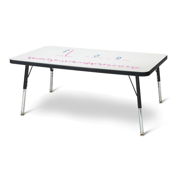 Berries® Rectangle Dry Erase Table - 36" x 24", E-height - Write-n-Wipe/Black/Black