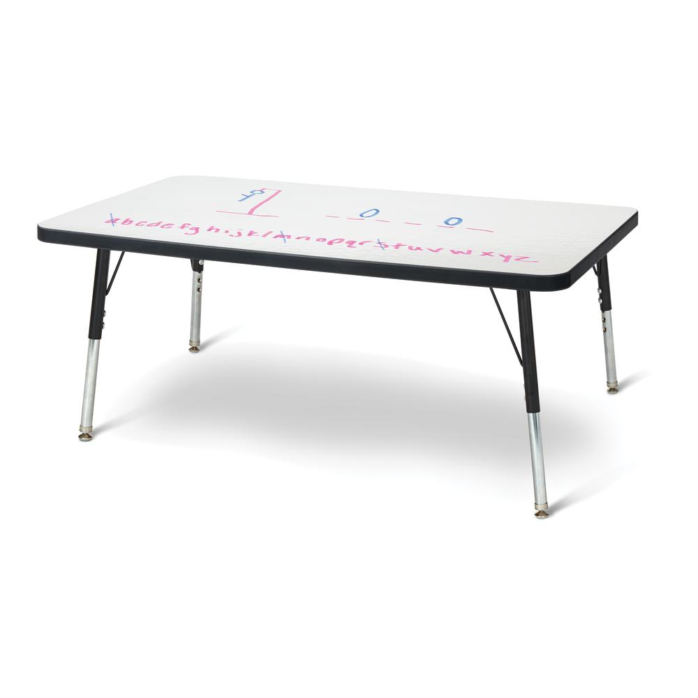 Berries® Rectangle Dry Erase Table - 36" x 24", E-height - Write-n-Wipe/Black/Black