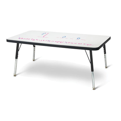 Berries® Rectangle Dry Erase Table - 36" x 24", E-height - Write-n-Wipe/Black/Black