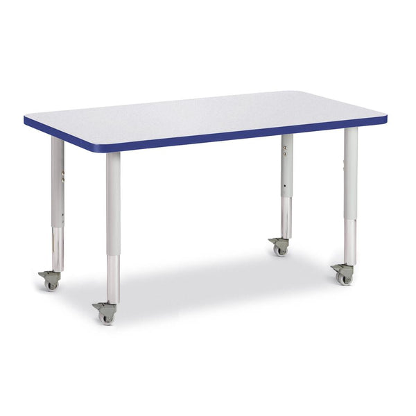 Rectangle Activity Table - 24" X 36", Mobile - Gray/Blue/Gray